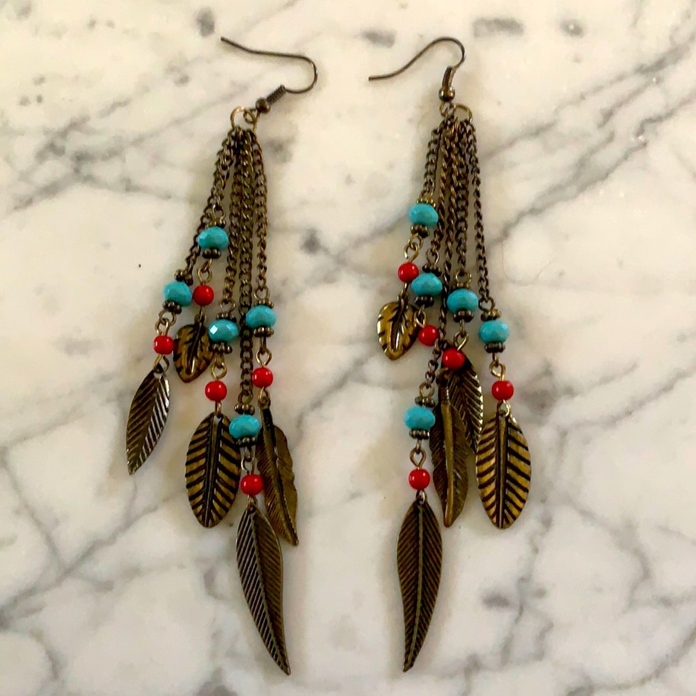 Anthropologie feather earrings